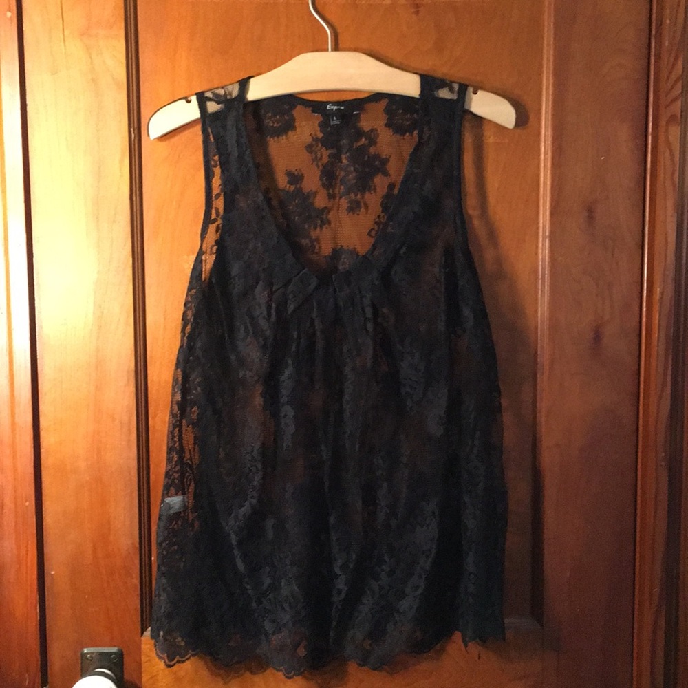 Black lace tank top